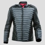 Sleek Leather Hussars Jacket with Grey Frogging in the 2000s