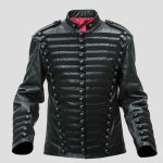 21st Century Military Fashion black Leather Hussar Jacket