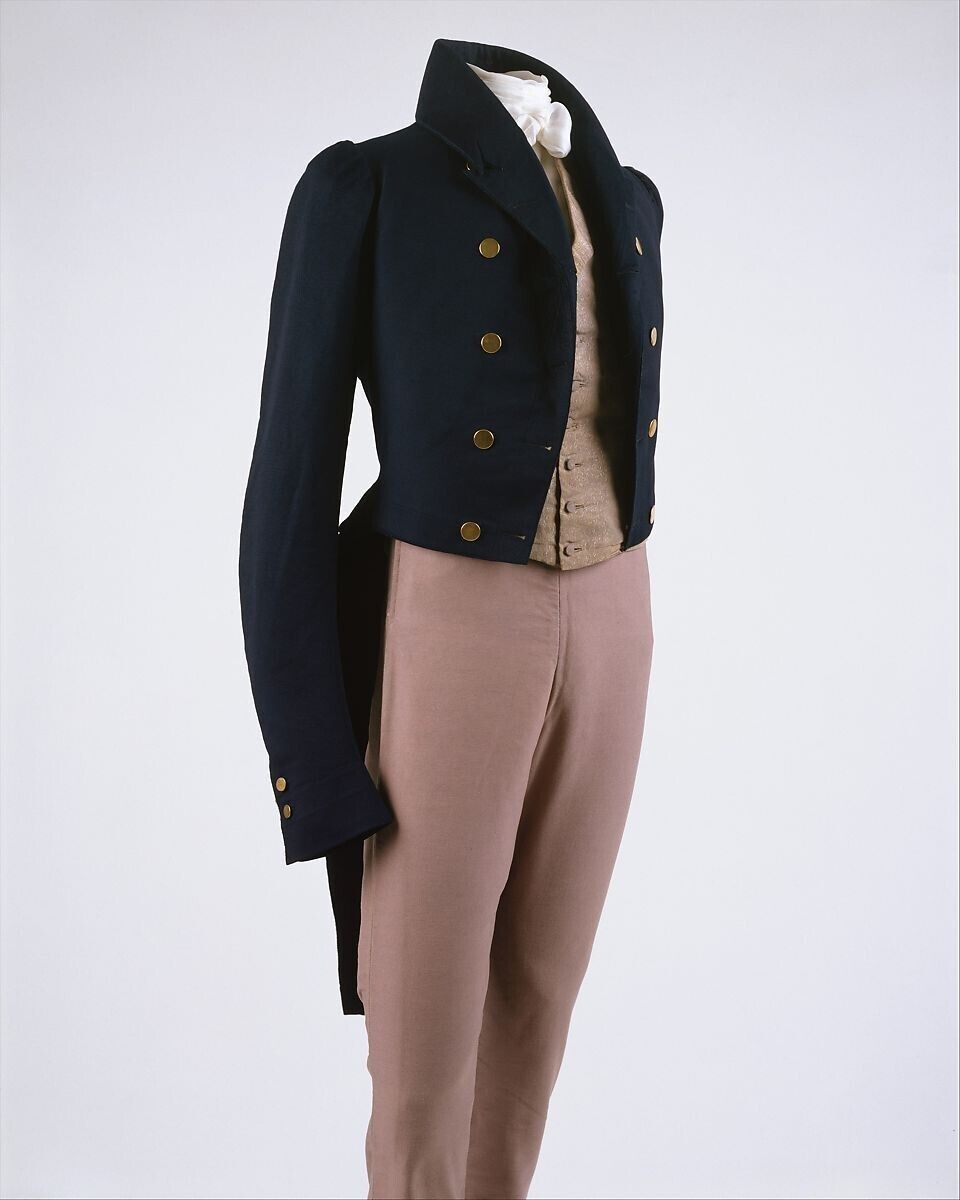 18th century regency Men's black Wool tailcoat