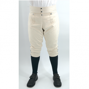 Colonial Elegance Revived: Osnaburg Colonial Knee Breeches - Ideal for Revolutionary War and Colonial Enthusiasts