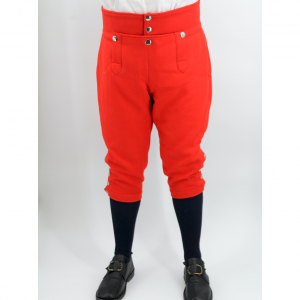 Timeless Elegance: Red Wool Colonial Knee Breeches for Revolutionary War Reenactments