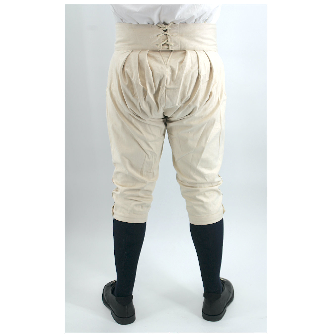 Colonial Elegance Revived: Osnaburg Colonial Knee Breeches - Ideal for Revolutionary War and Colonial Enthusiasts