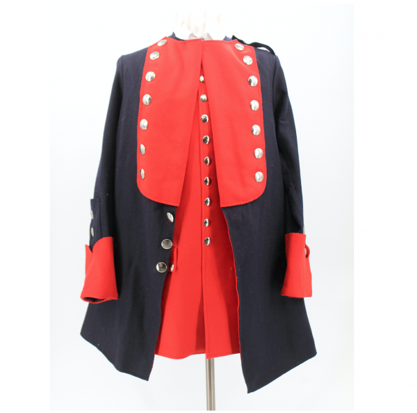 French & Indian War Regimental Coat: A Stunning Blend of Blue and Red"