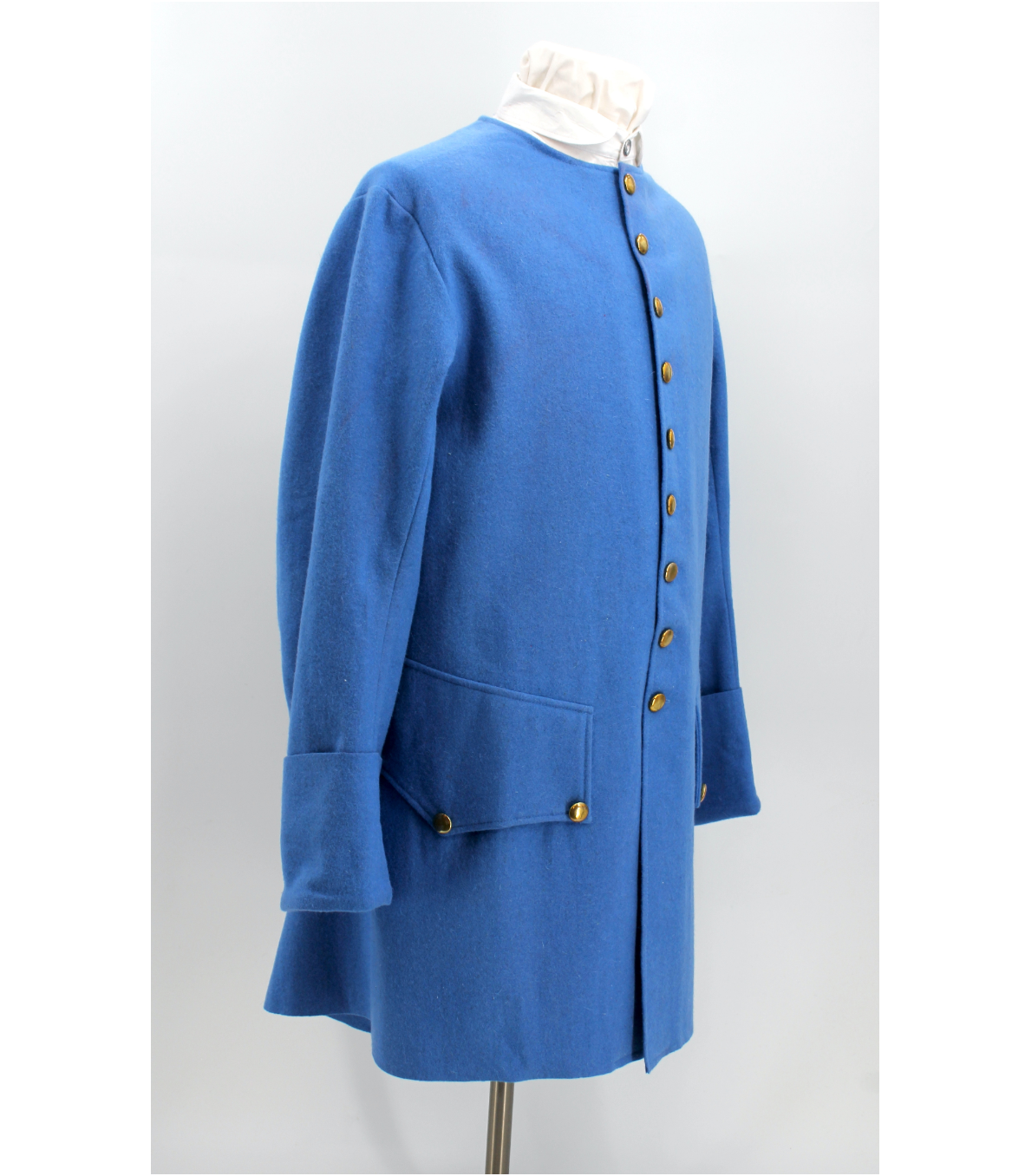Colonial Chic: French Blue Sleeved Waistcoat for French & Indian War Reenactments"