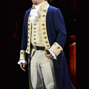 New American Revolution War Men's Navy Blue and Skin Lapel Wool Coat