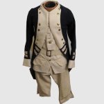 18th Century American Revolutionary war Navy Blue & Skin wool coat