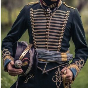 Hussar British War And Peace Navy Blue With Antique Braid Jacket