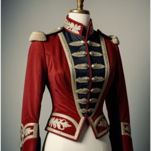 Scarlet Trimmed Noble Hussar Coat for Women