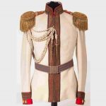 New Royal Horse Guard Russian Imperial Officer Off White Men Wool Coat