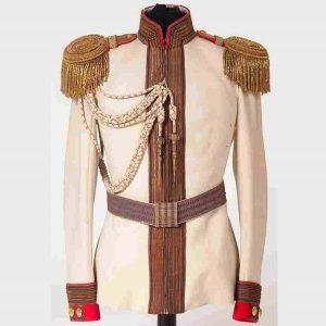 New Royal Horse Guard Russian Imperial Officer Off White Men Wool Coat