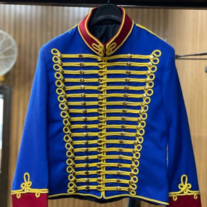 New Napoleonic Green Hussar Uniform Military Style Custom Made Tunic Wool Jacket