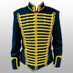 Navy Blue Hussars Front Heavy Golden Braid Coat