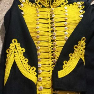 New Napoleonic Russian Hussar 1812th Uniforms Black/Gold Braid Jacket