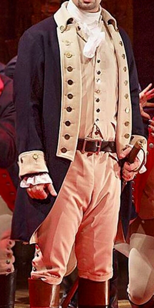 New American Revolution War Men's Navy Blue and Skin Lapel Wool Coat