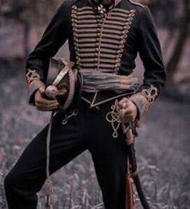 Hussar British War And Peace Navy Blue With Antique Braid Jacket