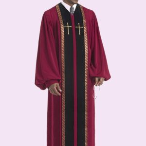 Men's Pulpit Robe RT Wesley Garnet Peach skin