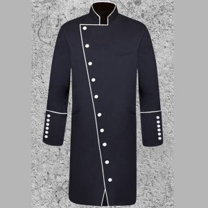 Men's Three-Quarter Double Breast black Frock Clergy
