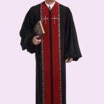 Men's Pulpit Robe red & Black Peachskin