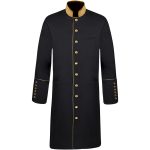 Men's Three Quarter Clergy Frock Jacket Black/Gold