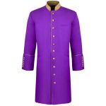Men's Three Quarter Clergy Frock Jacket Purple/Gold