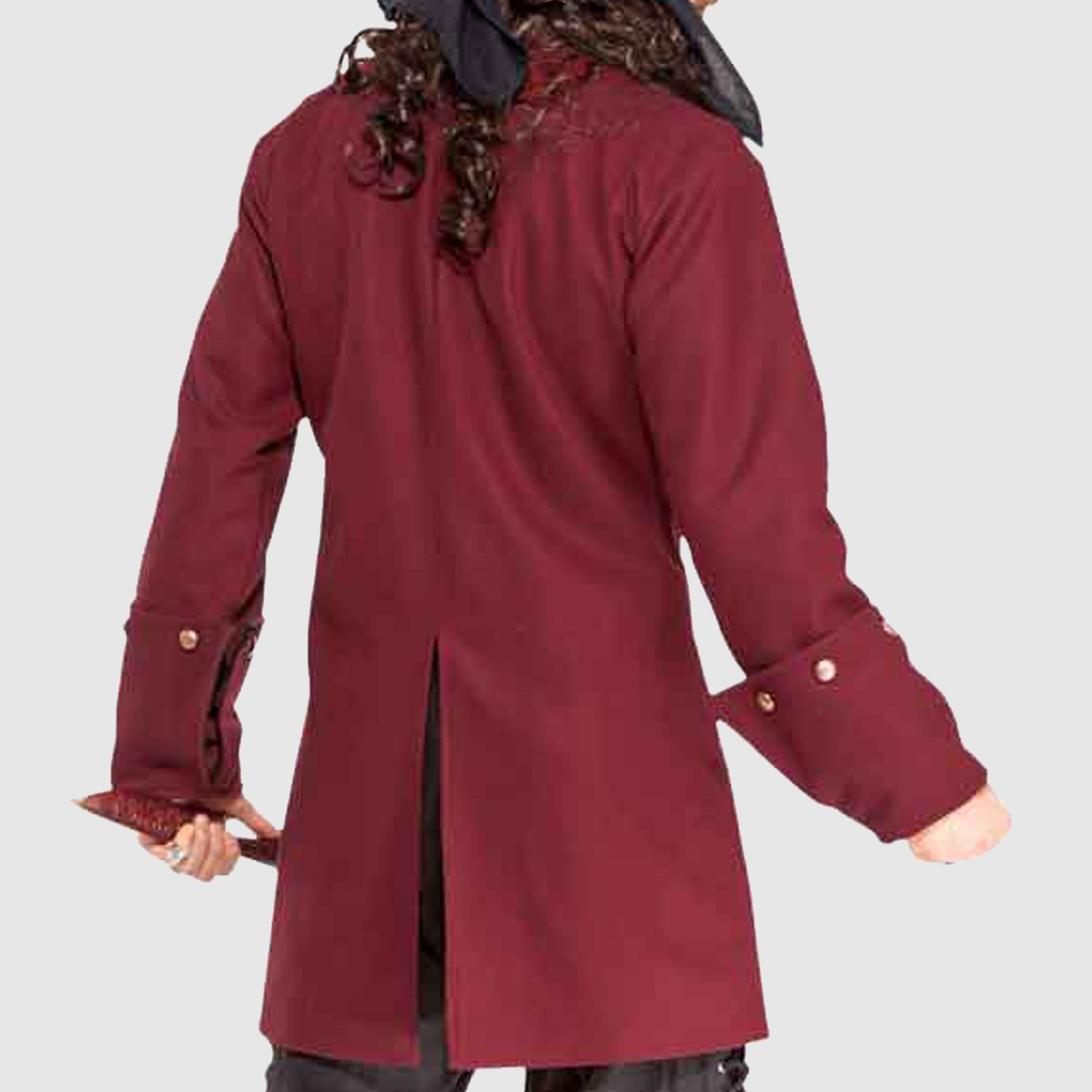 17th century pirates of Caribbean large coat with sleeves for men's