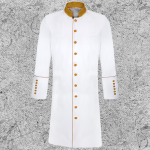 Men's Three-Quarter Clergy Frock Jacket - White/Gold
