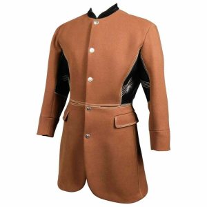 Brown With Black Gaultier Military Wool Men Coat hussar jacket