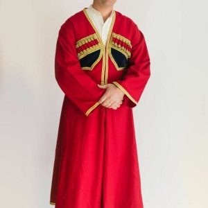 New Russian Red Cossack Wool Gold Braiding Uniform