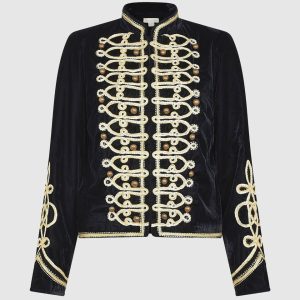 19th Century Inspired Embroidered Velvet Military Jacket