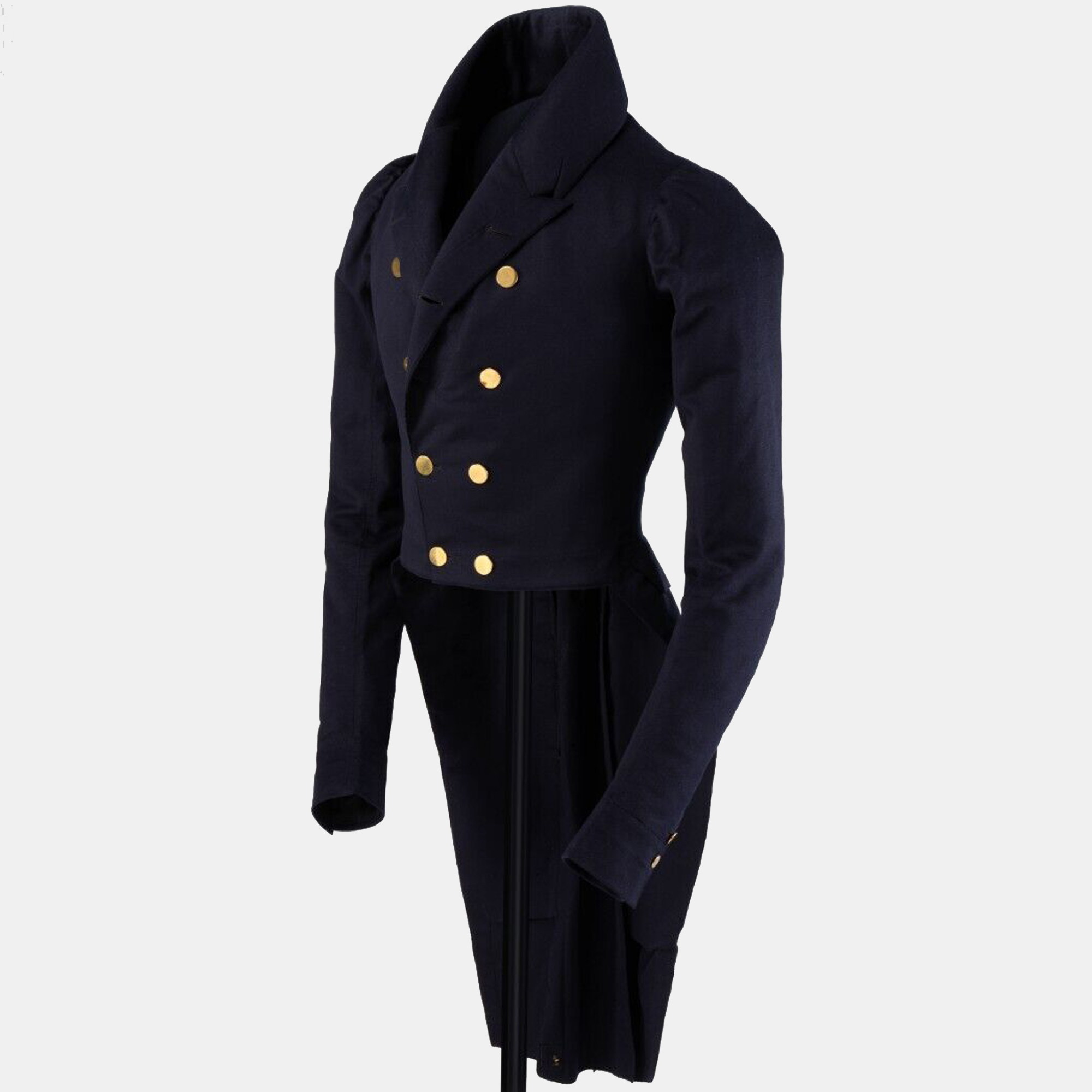 Men's Navy Blue Regency Coat: 1810-1830 Style Tailcoat