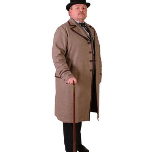 Men's Historical Single Breasted Piped long Frock coat