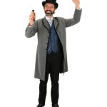 19th Century Inspired Gray Stripe Carrington Frock Coat