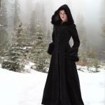 Women's Gothic Victorian Winter Warm Worsted Black Coat