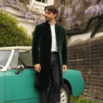 Men's Green Velvet Frock Coat for the 21st Century