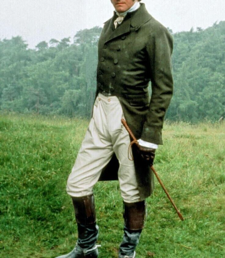 19th Century Mr. Darcy Historical Regency Green Wool Tailcoat