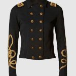 21st Century Black Ladies Wool Braid Jacket Military Style