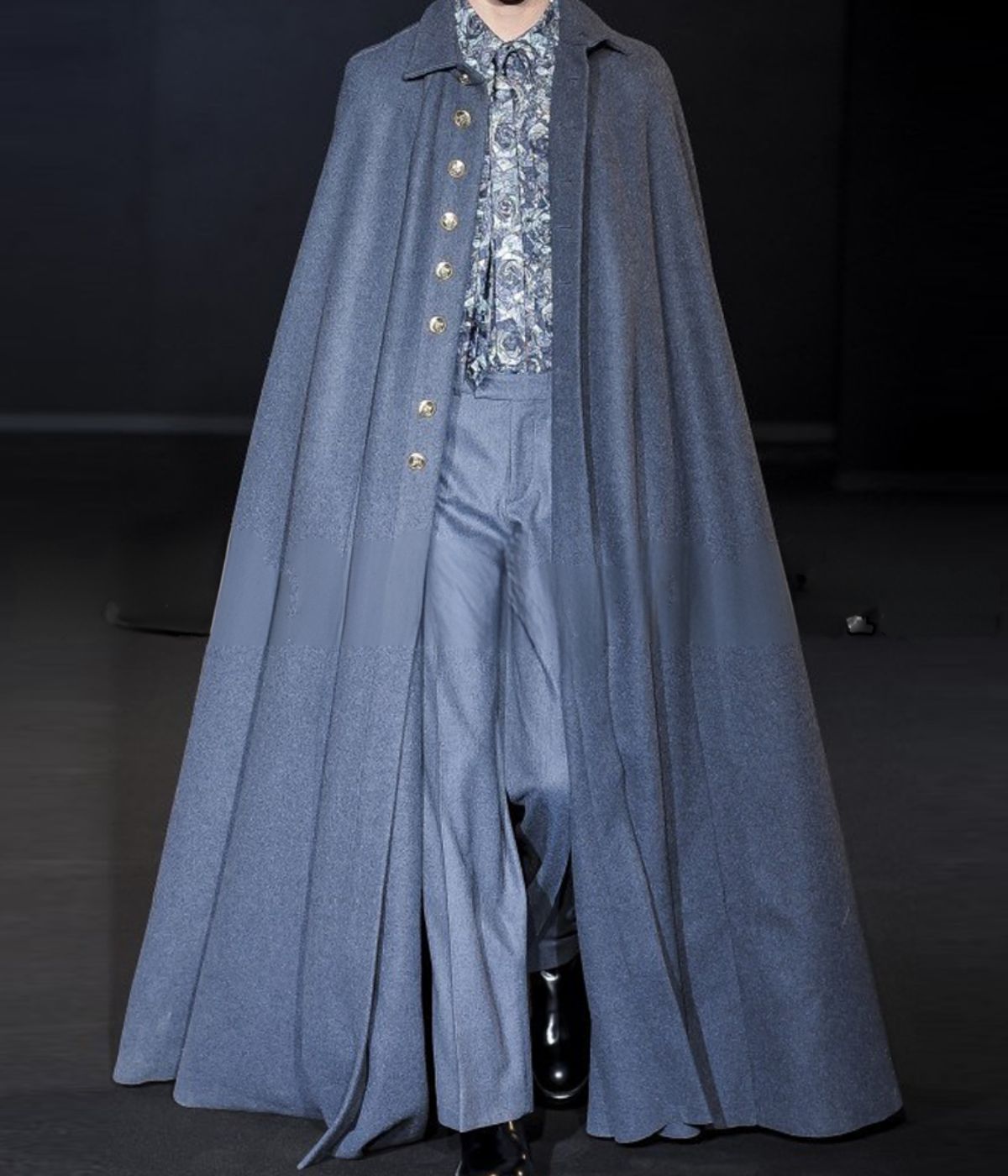 Gray Wool Long Cape Stylish Winter Fashion 21st Century Wear