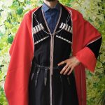 Black Russian Cossack Red Cloak Cape 21st Century Wool Frock