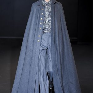 Gray Wool Long Cape Stylish Winter Fashion 21st Century Wear